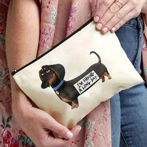 {NEW} Cute Cartoon Dachshund Cosmetic Bag